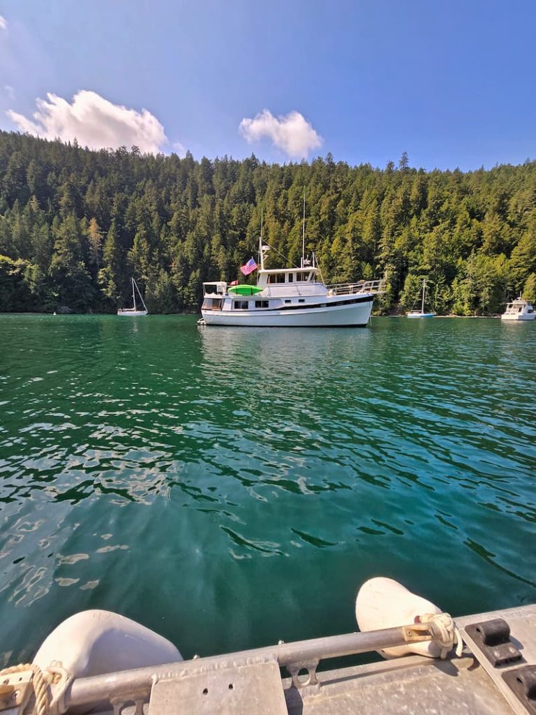 Tod Inlet and our boat Wildflower