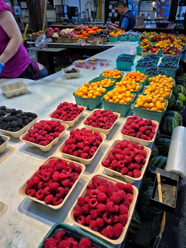 fresh fruit for sale in Granville Island Public Market