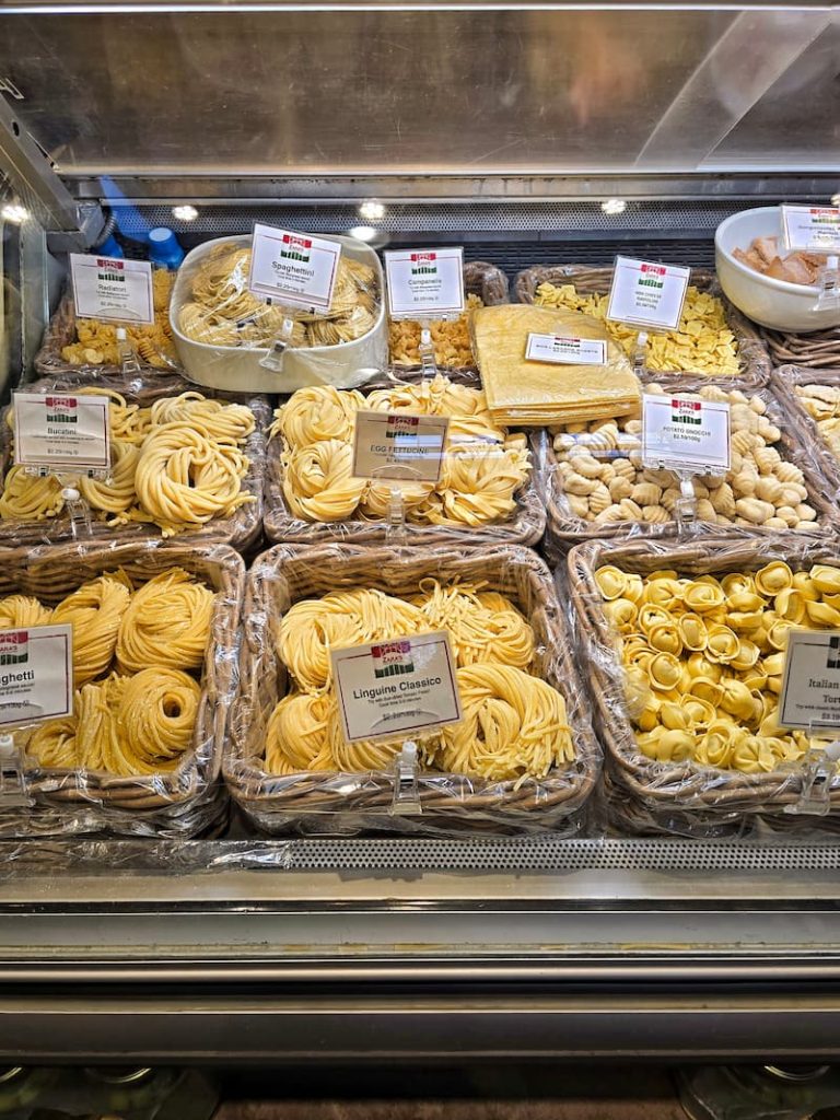 fresh pasta for sale in Granville Island Public Market