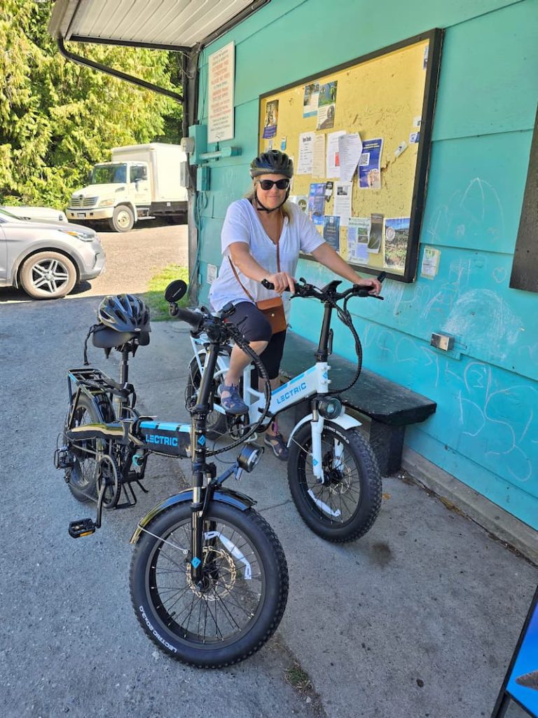 riding electric bikes on the island