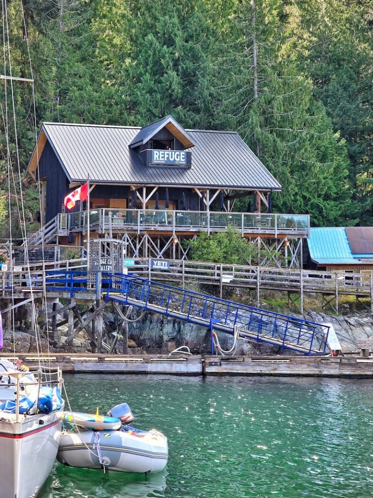 Refuge Cove dockside restaurant