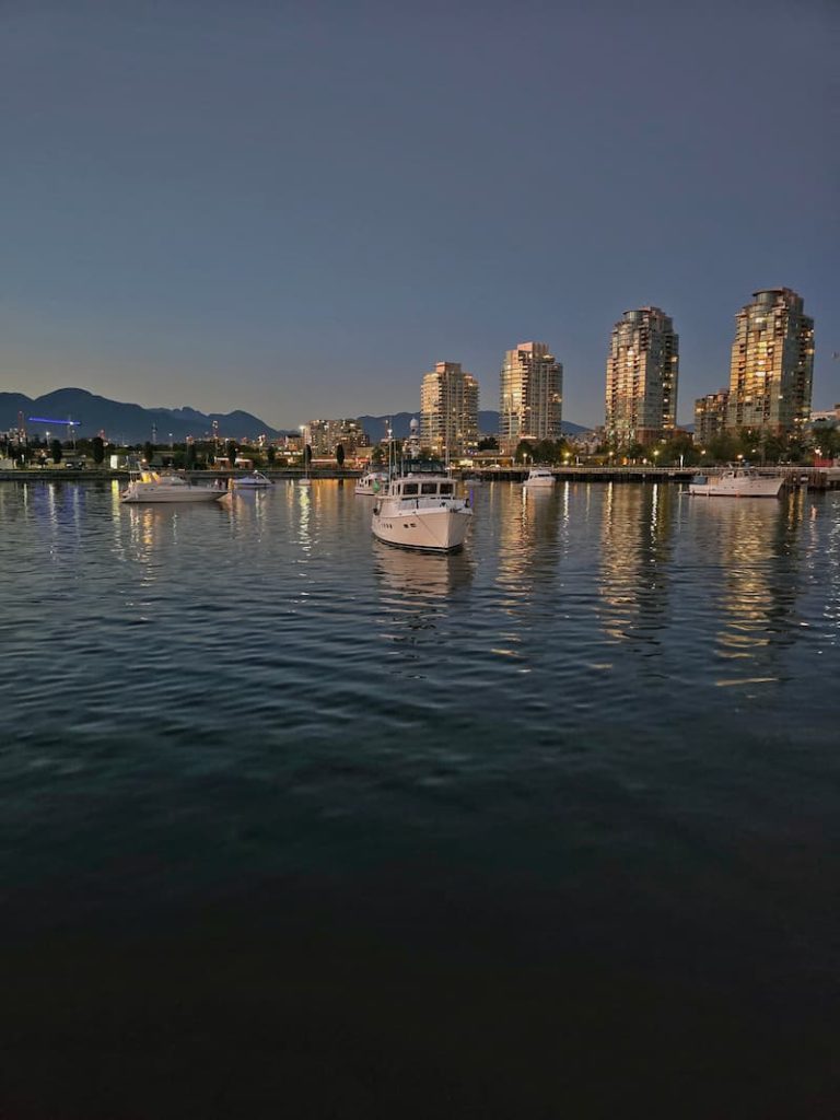 Vancouver, B.C. Canada False Creek at sunset