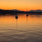 sunset view from the boat in Ladysmith