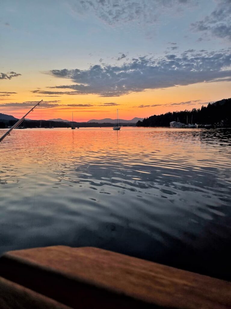 sunset view from the boat in Ladysmith Harbour