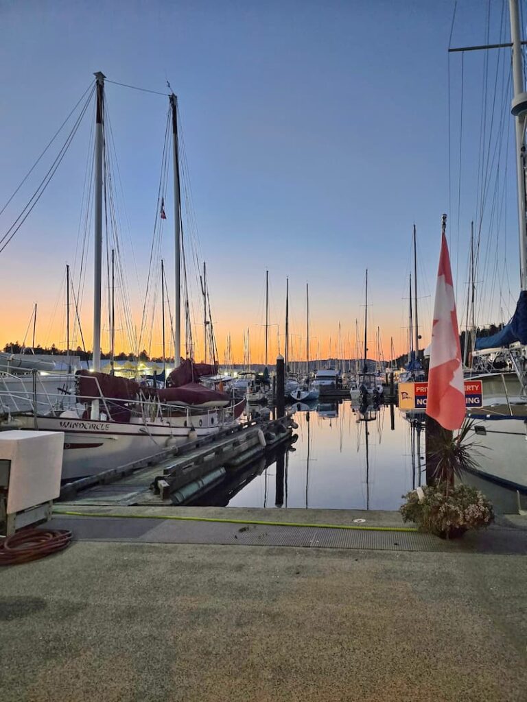 Nanaimo Marina at sunset