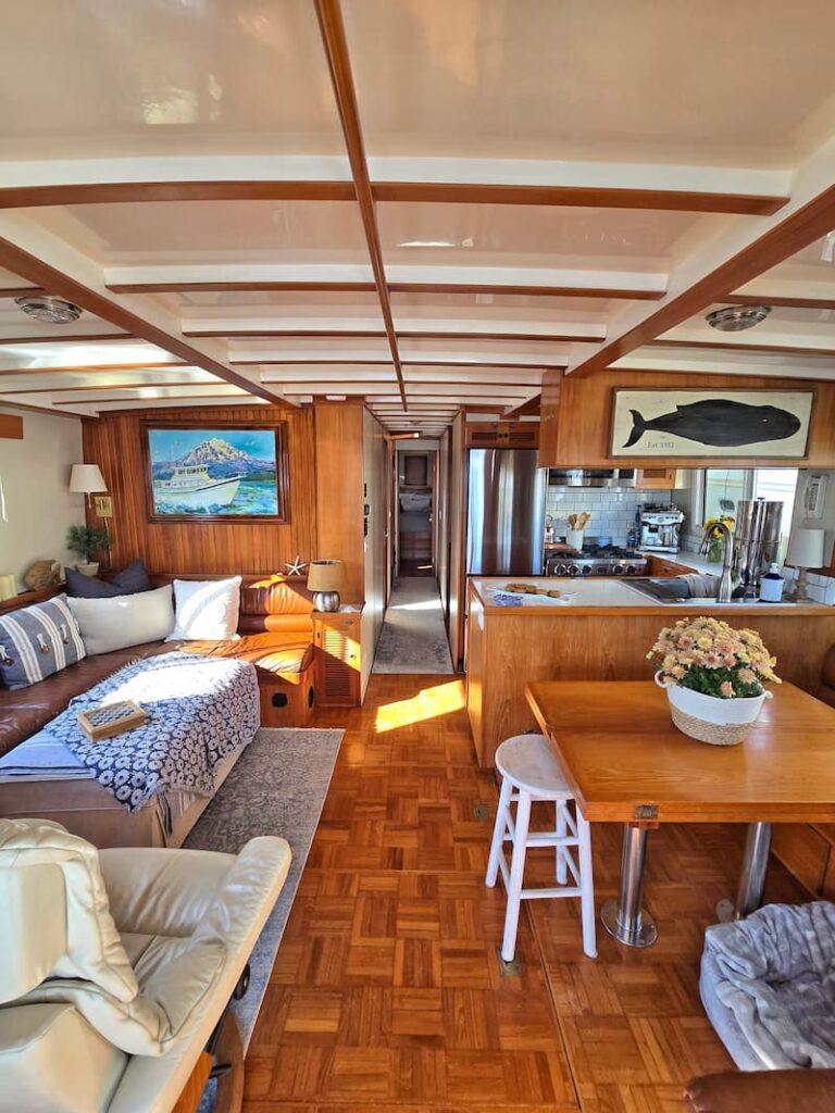 Salon of Wildflower, our Kadey Krogen Whaleback trawler