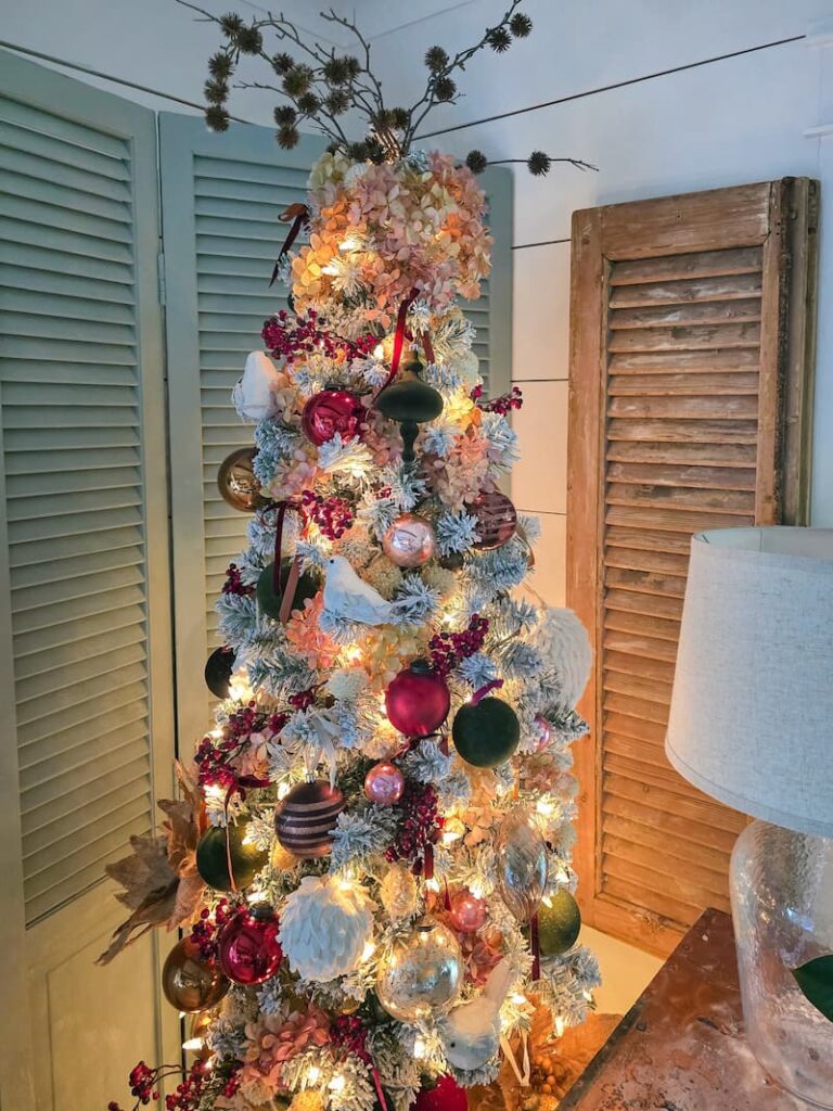 Moody theme Decorated Christmas tree in the living room