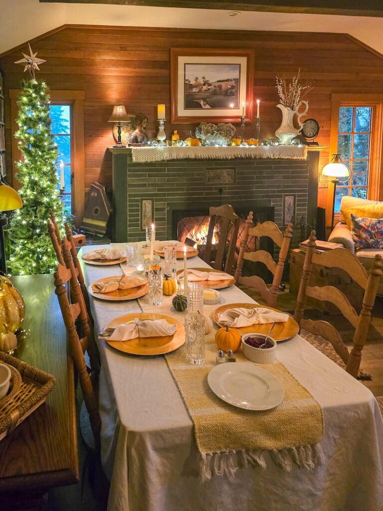 warm and cozy 100 year old home during Thanksgiving