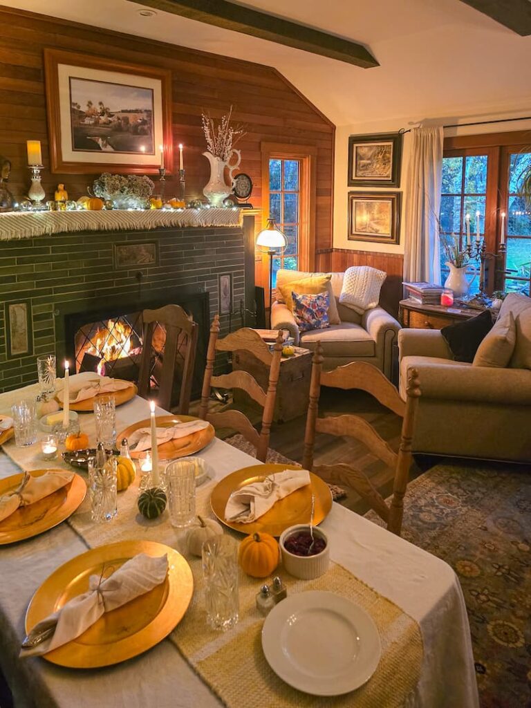 warm and cozy 100 year old home during Thanksgiving