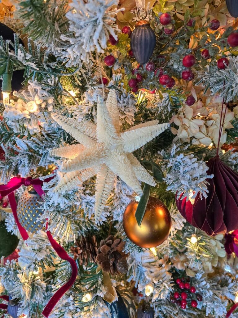 Decorated Christmas tree in the living room
