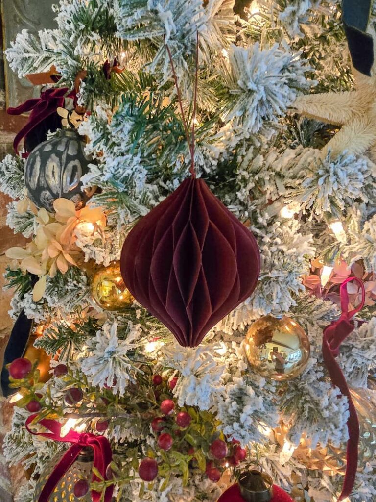 Decorated Christmas tree in the living room