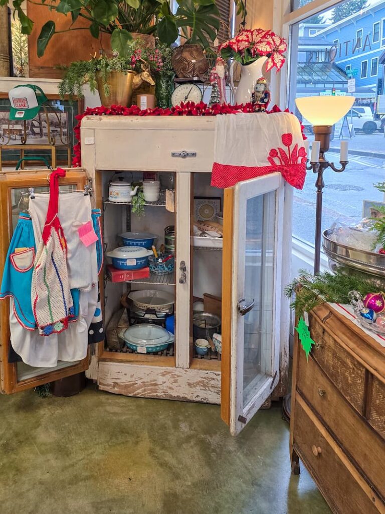 Rust and Relic Vintage store selling Christmas decorations