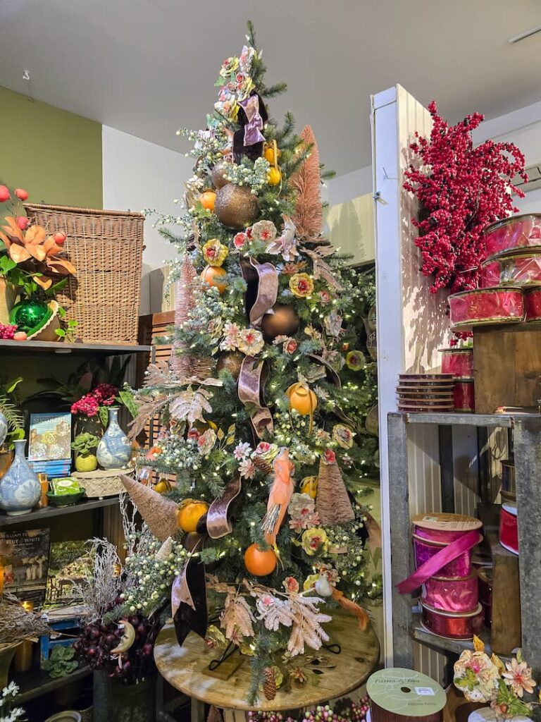 Bottle Brush and Floral Christmas Tree