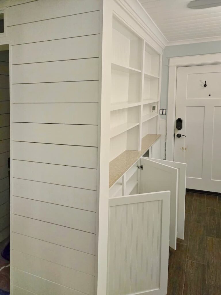 bathroom built-in during construction