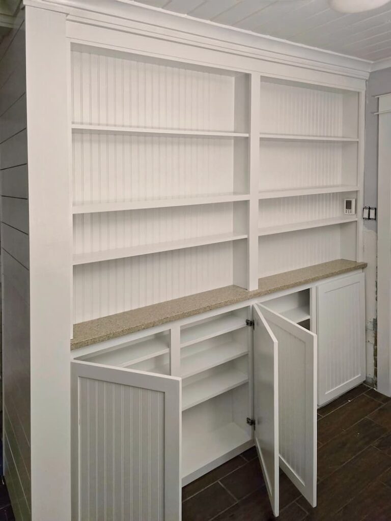 bathroom built-in during construction