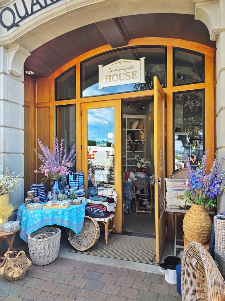 entrance to home decor store Dominique's House at Roche Harbor Resort