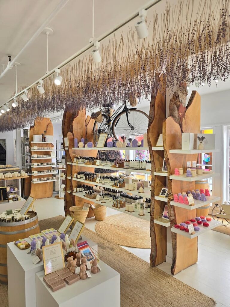 Provence en Couleur store in Vancouver on Granville Island with displays of lavender