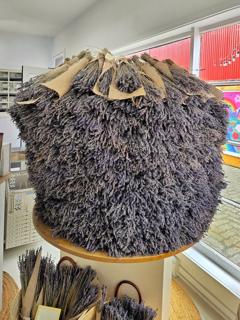 Provence en Couleur store in Vancouver on Granville Island with displays of lavender