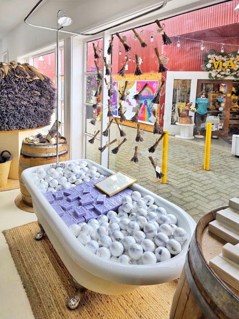 Provence en Couleur store in Vancouver on Granville Island with displays of lavender