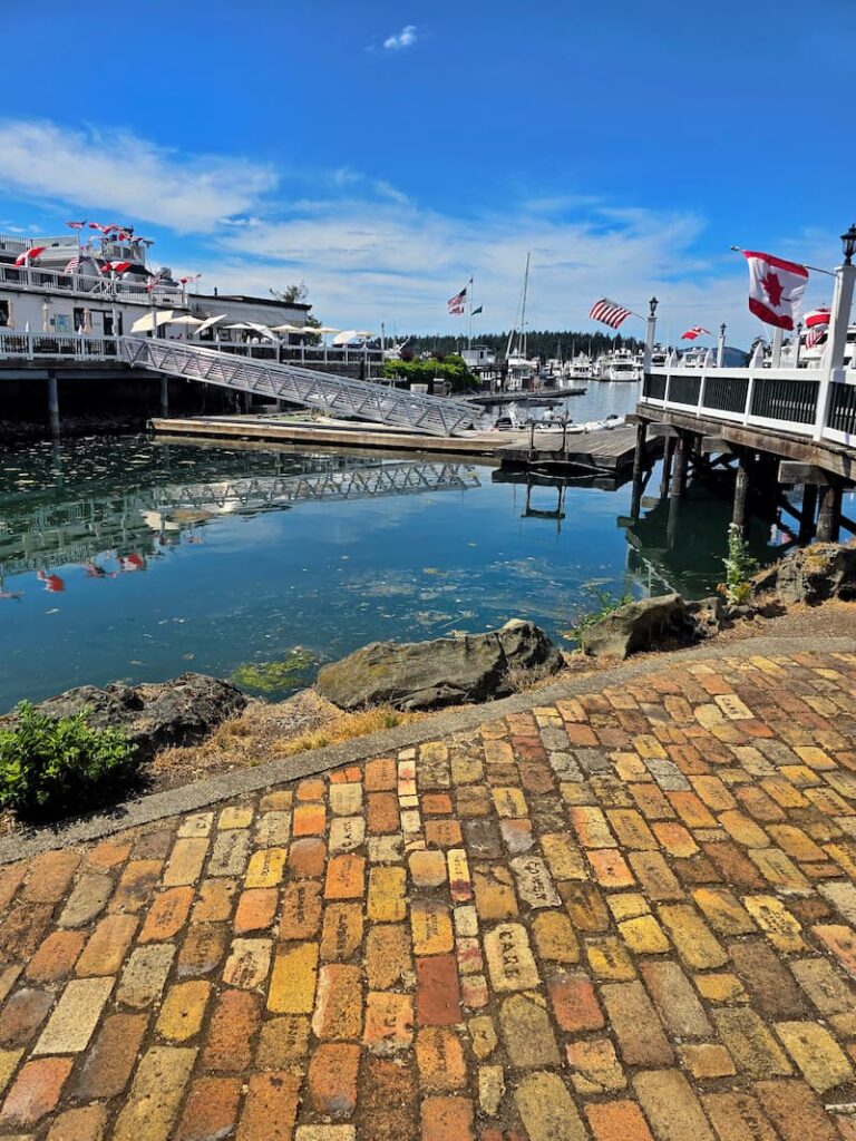 Roche Harbor Resort overlooking the water and brisk path
