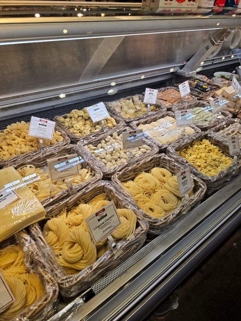 fresh pasta for sale at Granville market