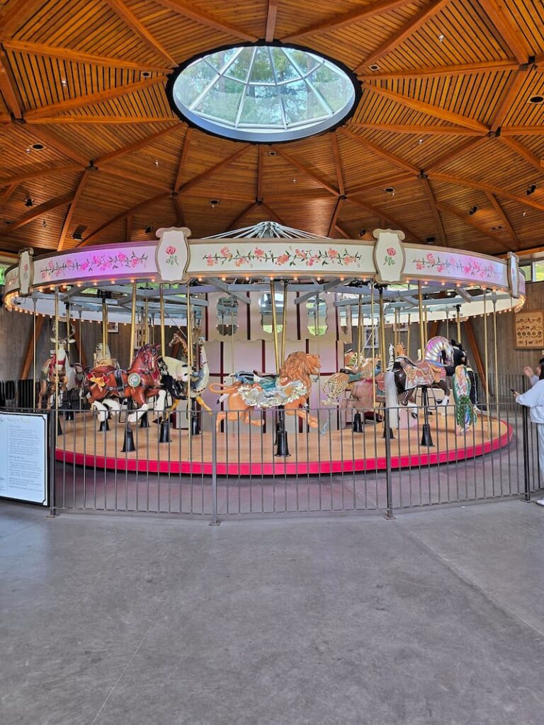 the children's carousel at the Butchart Gardens