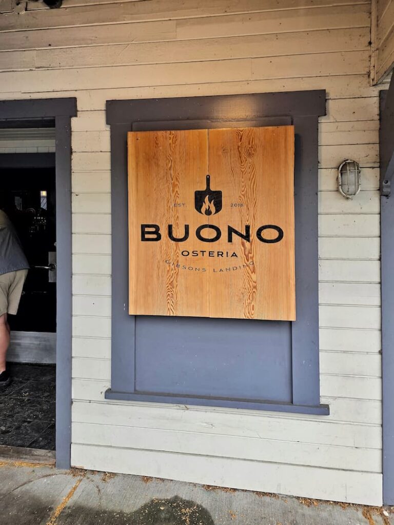 the exterior of Buono Osteria Italian Restaurant in Gibsons, BC Canada