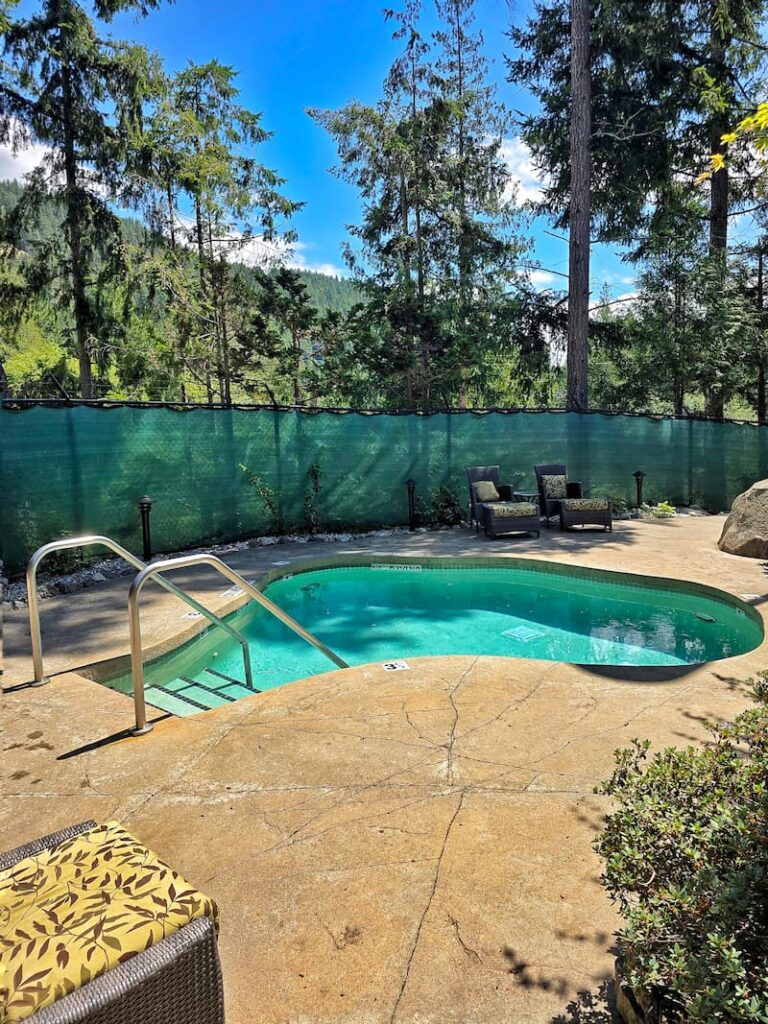the cold saltwater pool at The Painted Boat Spa