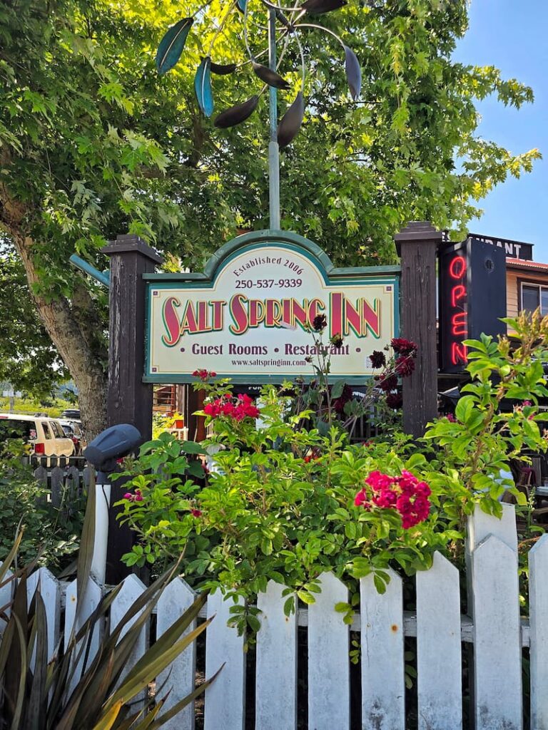 Salt Spring Inn sign in Ganges