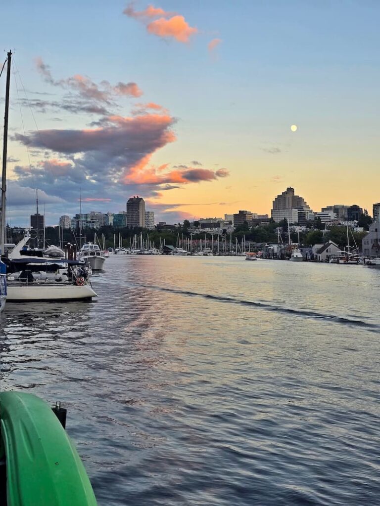 False Creek Vancouver at sunset from the boat