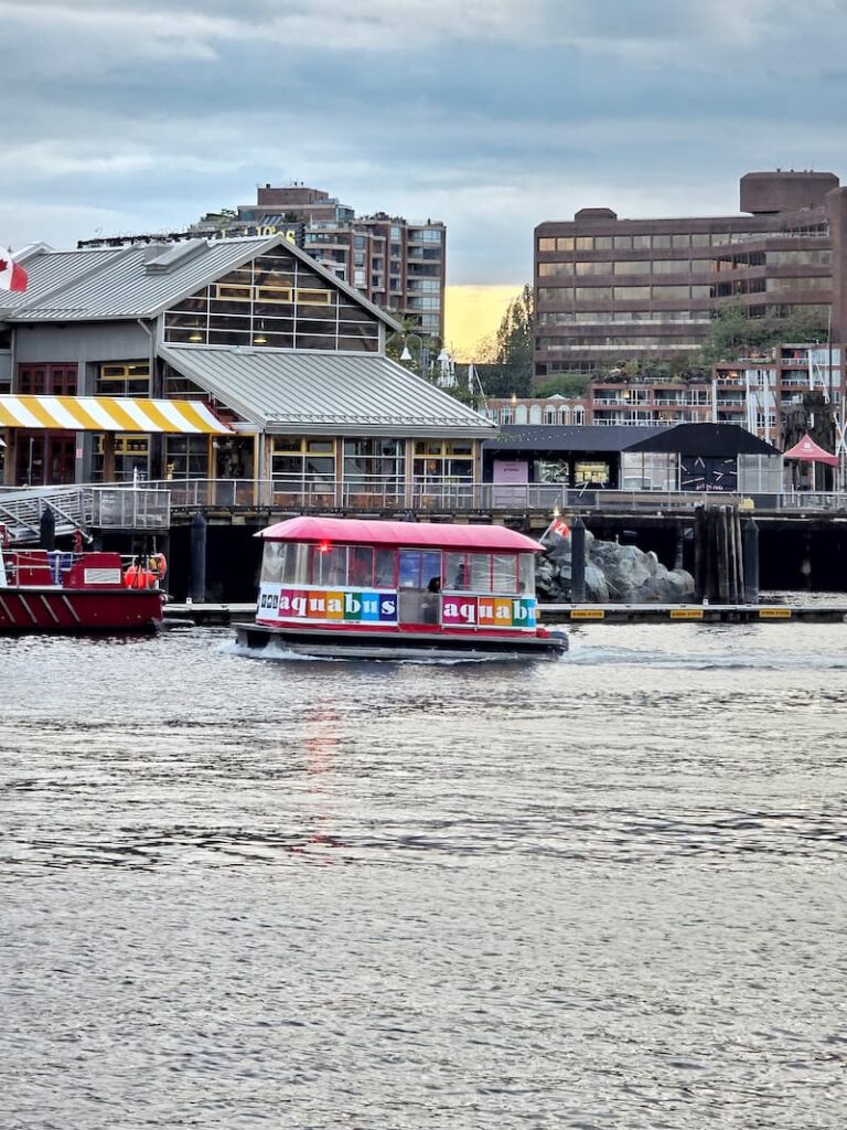 Aquabus on the water headed to Granville Island