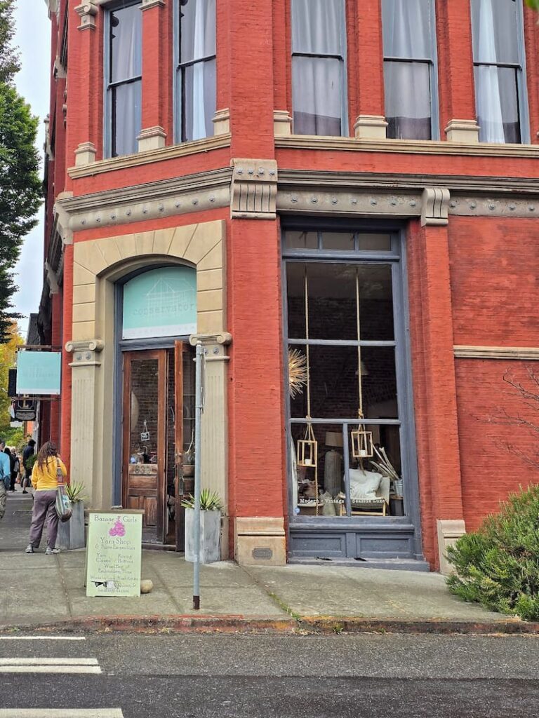 Exterior of Conservatory home decor store in Port Townsend Washington