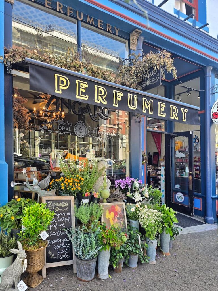 Exterior of Zingaro Perfumery in Victoria BC