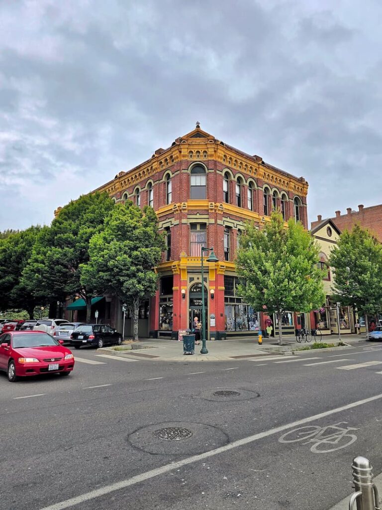 Charming historic storefronts in Port Townsend Washington