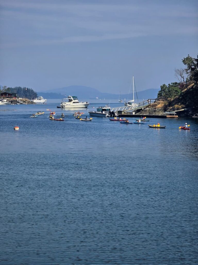 kayakers near The Butchart Gardens in Brentwood Bay BC