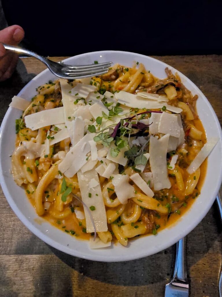 pasta dish from the restaurant Larch in Leavenworth