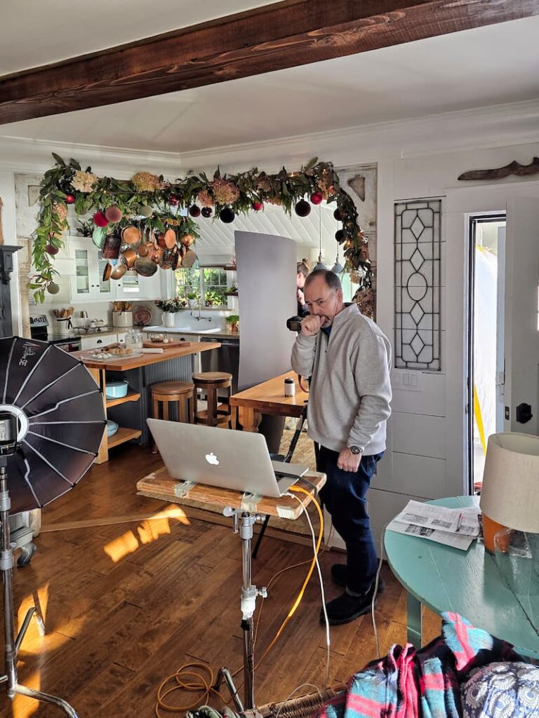 Photographer at work during our Country Home magazine Christmas shoot